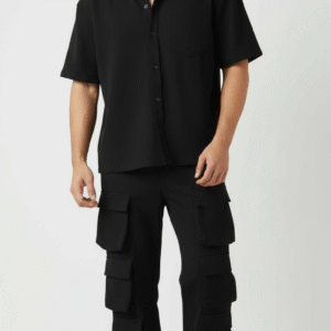 12 Pocket Black Shirt Co-ord Set