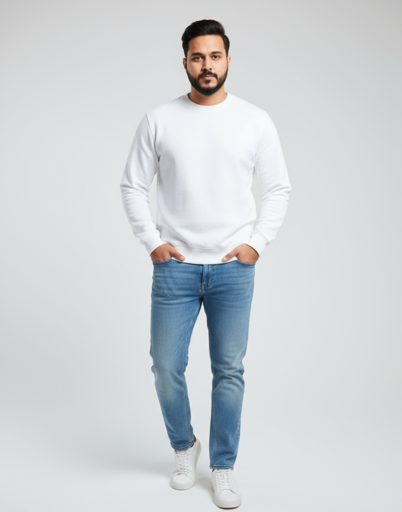 Frosted Minimal Sweatshirt (White Sweatshirt)