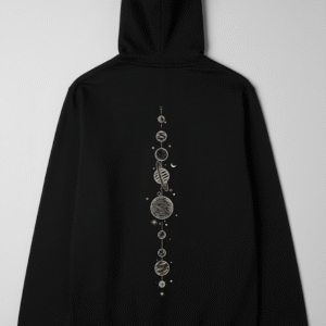 Celestial Orbit Black Hoodie
