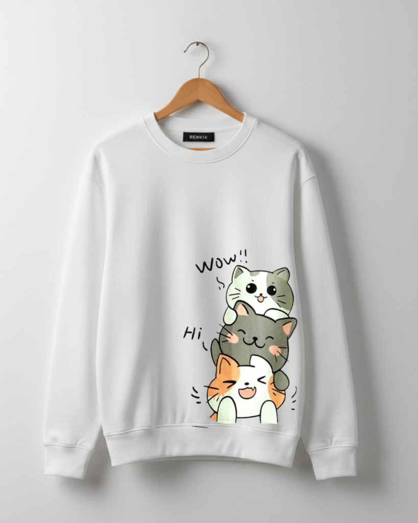 Stacked Cats Cute Graphic Sweatshirt