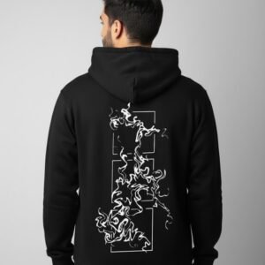 Monochrome Smoke Graphic Back Hoodie